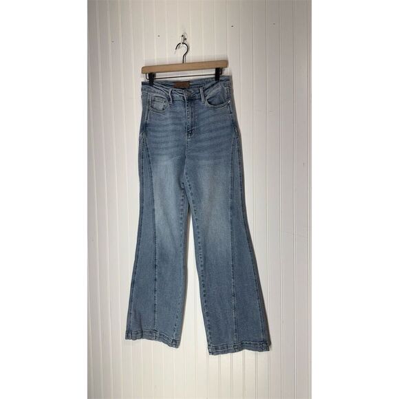 Judy Blue Wide Leg Jeans 9/29 High Rise Y2K Western Stretch Denim Cottagecore - Picture 1 of 7